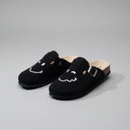 Embroidered Smiley Face Plush-Lined Clogs