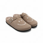 Embroidered Smiley Face Plush-Lined Clogs