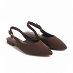Faux Suede Pointed-Toe Slingback Pumps