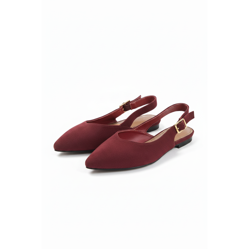 Faux Suede Pointed-Toe Slingback Pumps