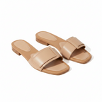 Front Strap Square-Toe Flat Sandals