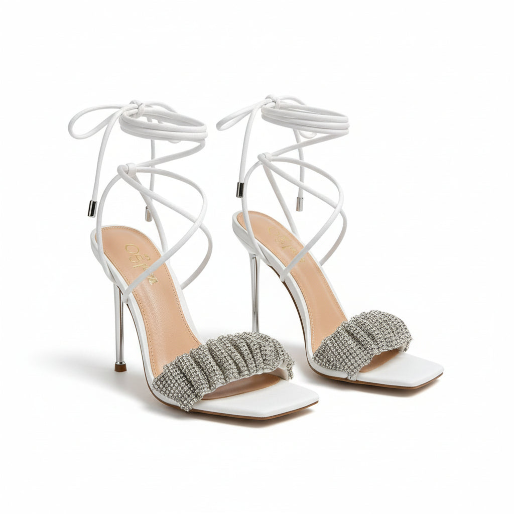 Open-Toe Ankle Buckle Strap Heels