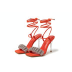 Open-Toe Ankle Buckle Strap Heels