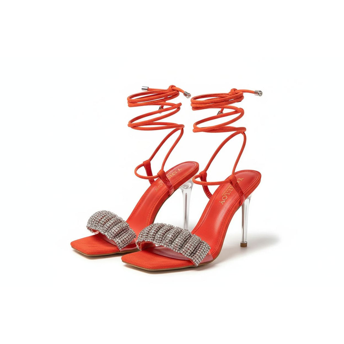 Open-Toe Ankle Buckle Strap Heels