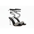 Open-Toe Ankle Buckle Strap Heels