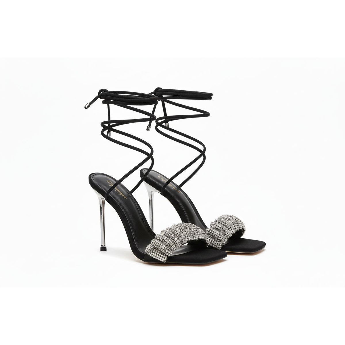 Open-Toe Ankle Buckle Strap Heels