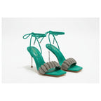 Open-Toe Ankle Buckle Strap Heels